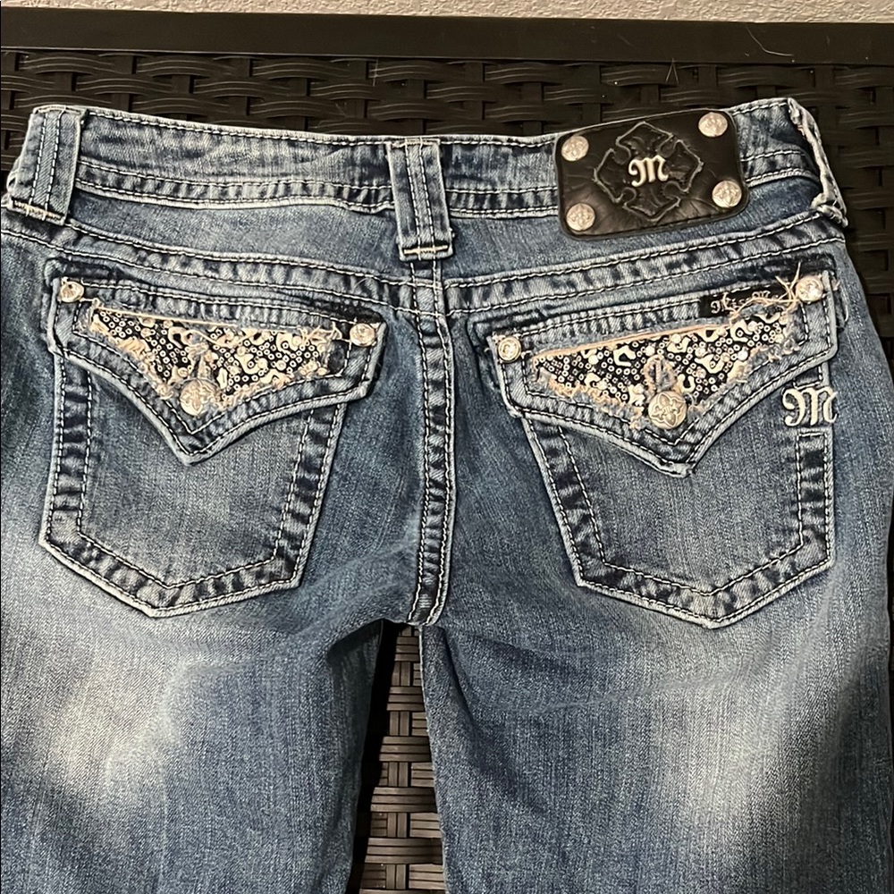 Miss Me Blue Capeis with Lace Accents